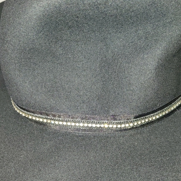 Zara Black Fedora with Silver Accent - Picture 7 of 7